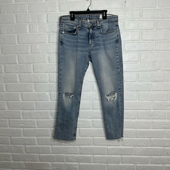 Rag & Bone Dre Low Rise Slim Boyfriend Jeans in Stella Distressed size 27 - Picture 1 of 7